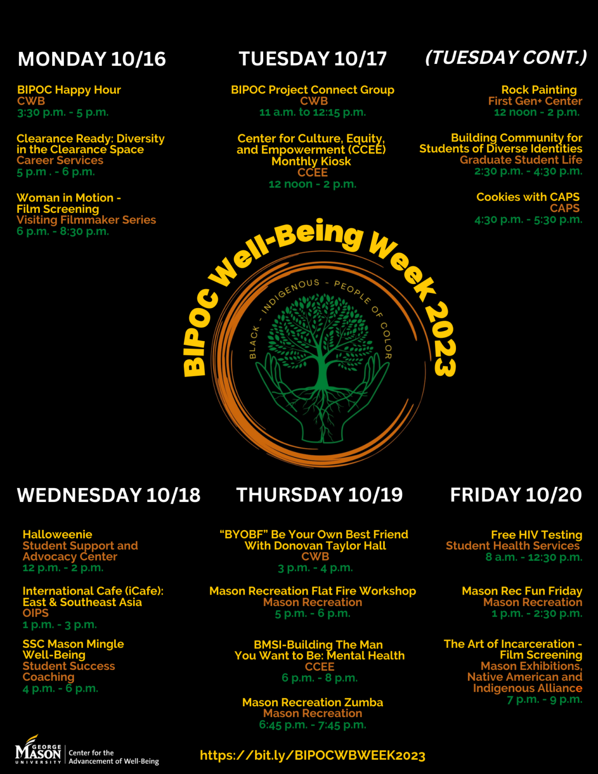 BIPOC Well-Being Week 2023 events