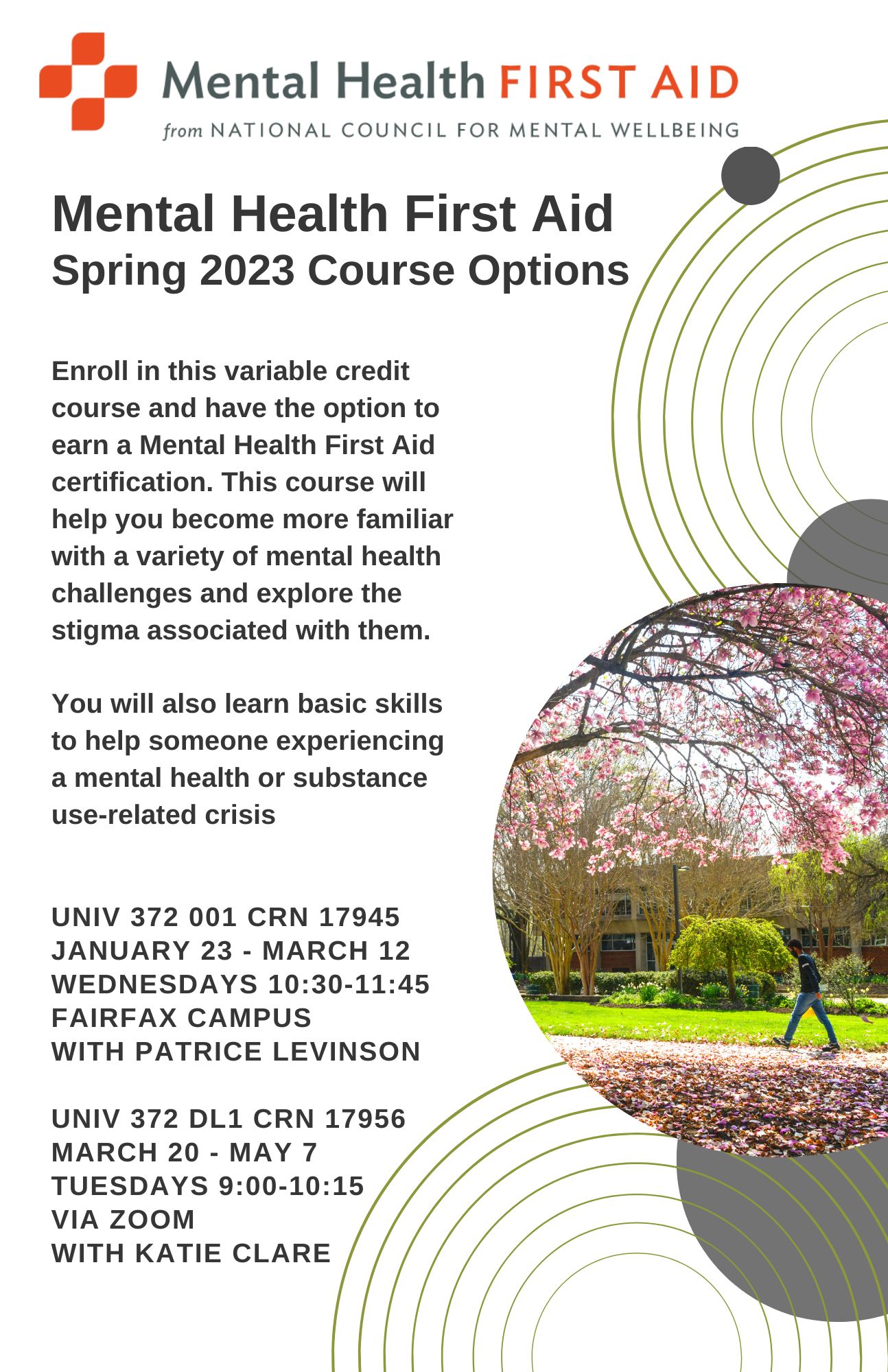 Mental Health First Aid course spring 2023