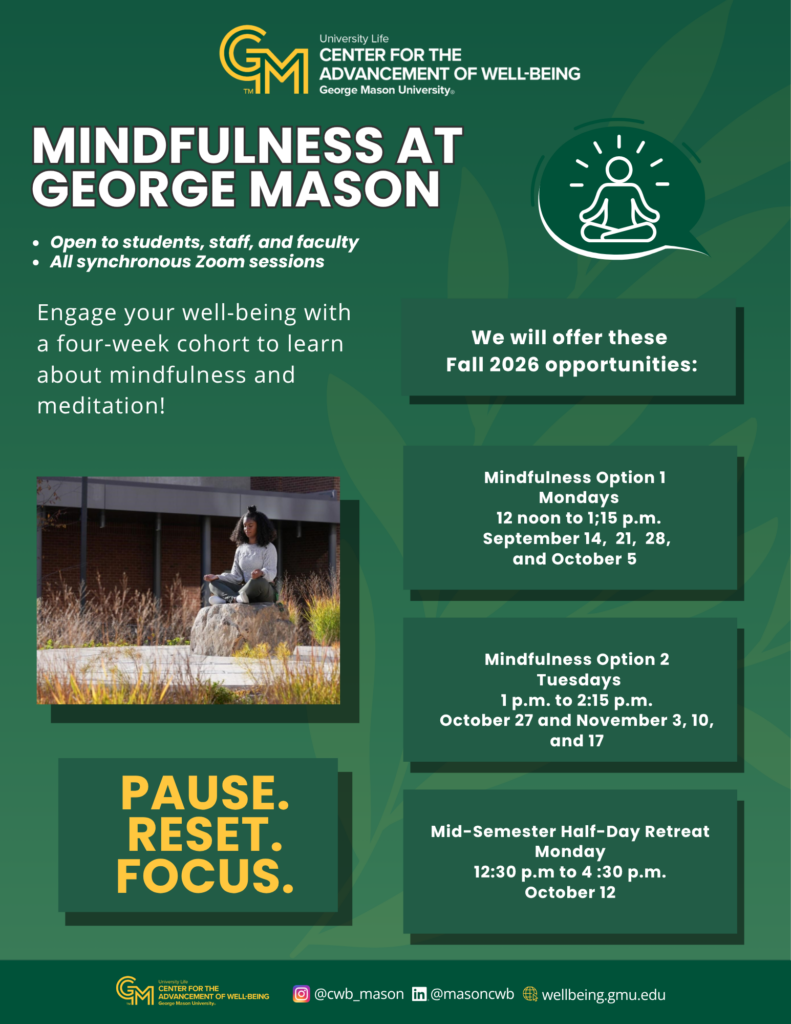 Intro to Mindfulness GMU fall 2026 graphic