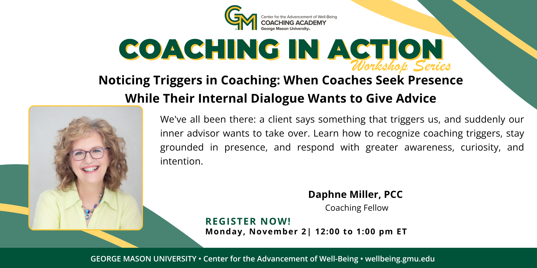 Coaching in Action Series GMU webinar graphic